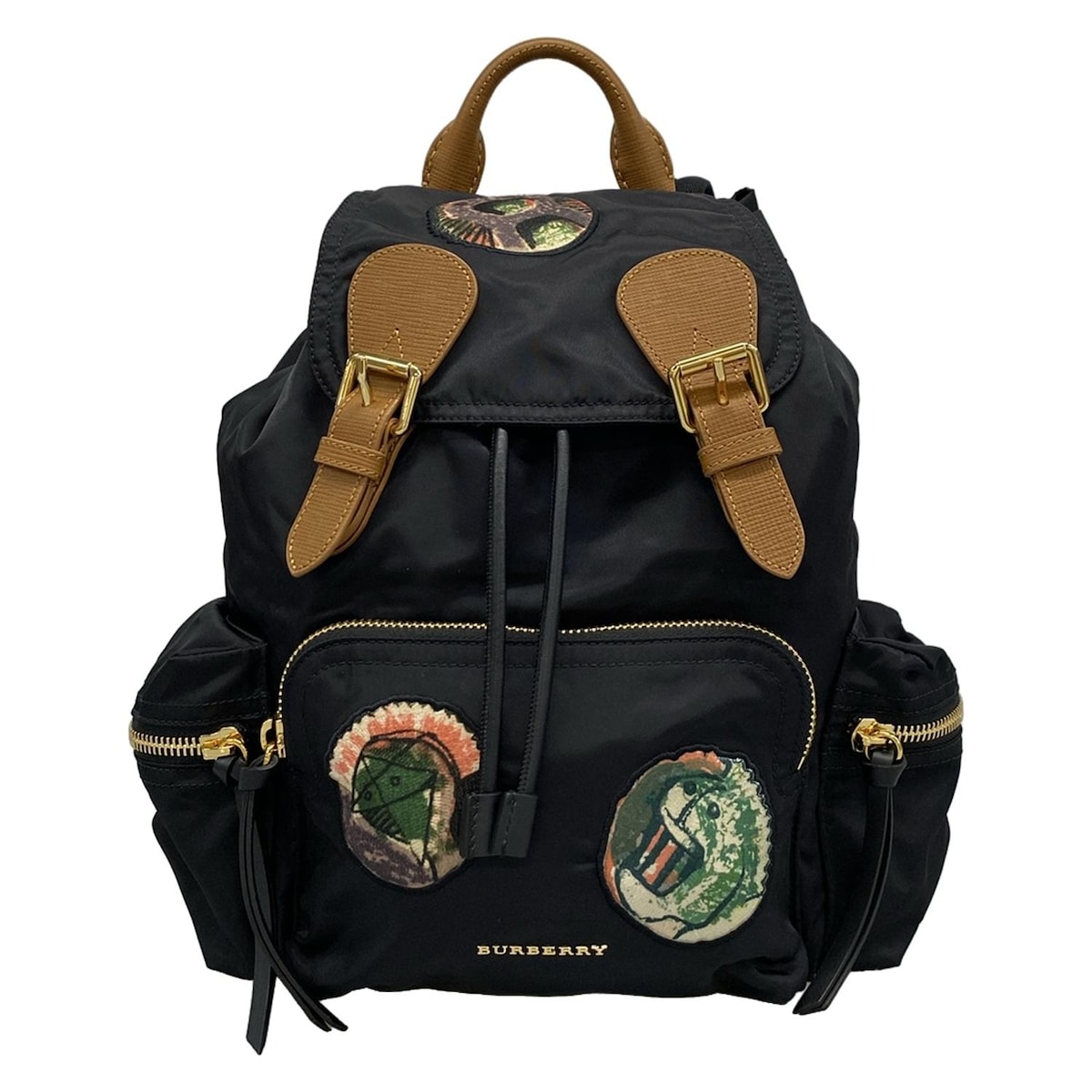 Burberry London England Backpack 4050384 Black Brown Nylon Leather